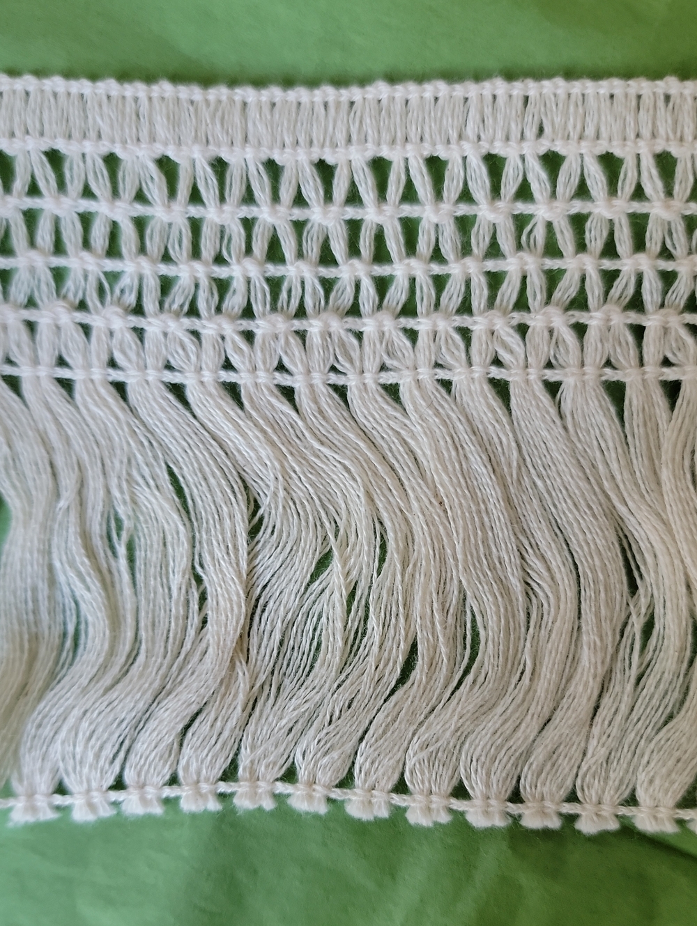 Cotton Fringe Trim 3-3/4" Wide By 10 Yards For Crafting, Upholstery Embelishment
